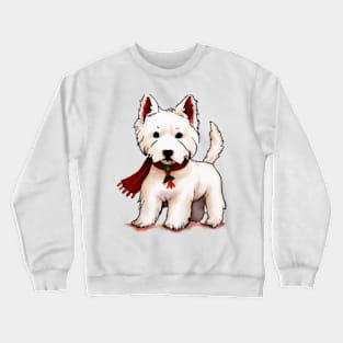 Cute West Highland White Terrier Drawing Crewneck Sweatshirt